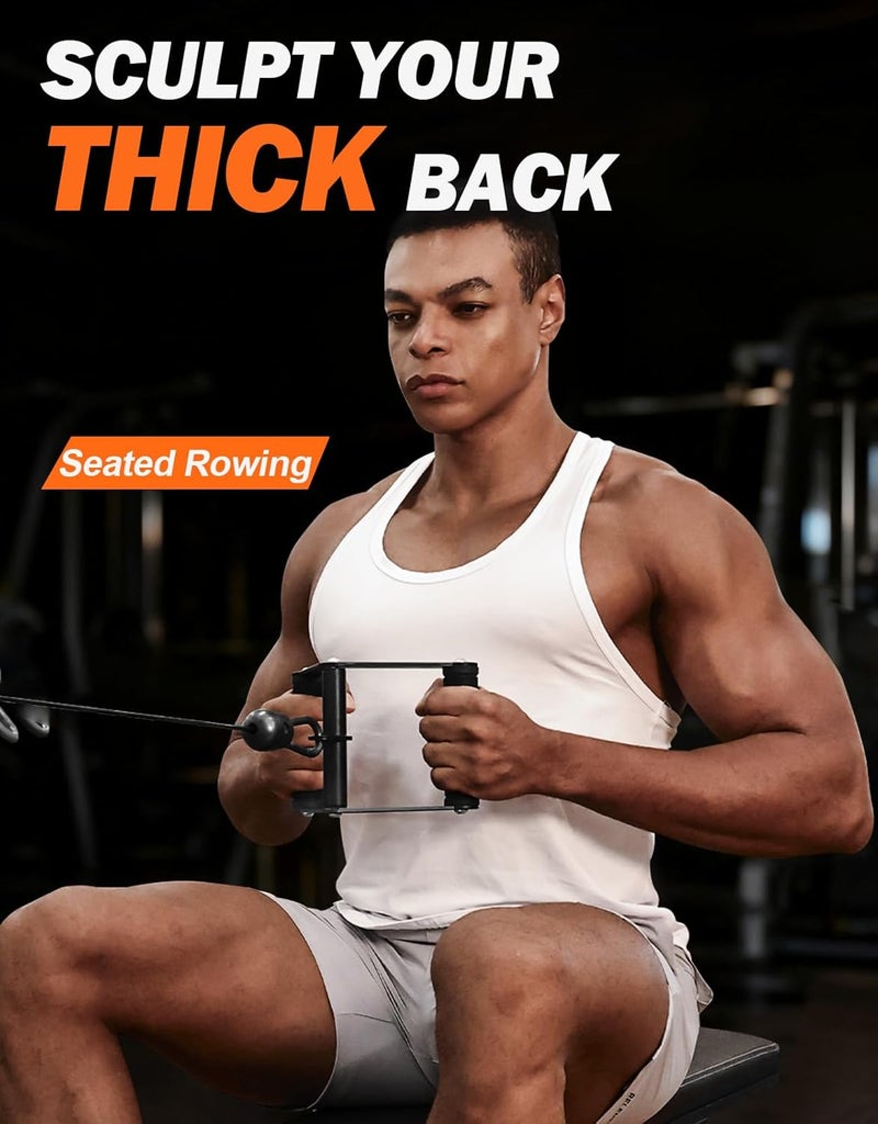 Fitarc ملحقات كابل مقبض صف مزدوج للصالة الرياضية، ملحق V بار غير قابل للانزلاق لمعدات الصالة الرياضية المنزلية، ملحق T بار لتدريب الظهر، ملحقات سحب LAT وملحقات آلة الكابل - Image 5